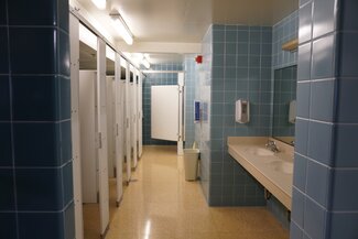 Allen Hall communal bathroom private stalls
