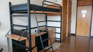 Scott lofted bed with drawers and two closets