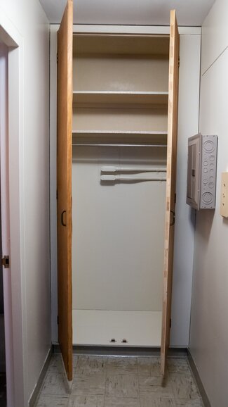 Smaller closet with opening doors