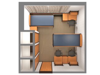 3D Triple Room Layout