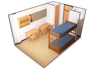 3D Layout of Double Room
